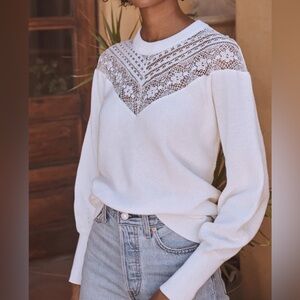 SAYLOR White Lace Marseille Sweater